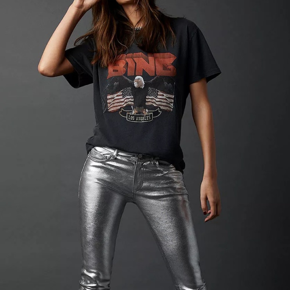 ANINE BING Vintage-Look Bing Tee SZ L